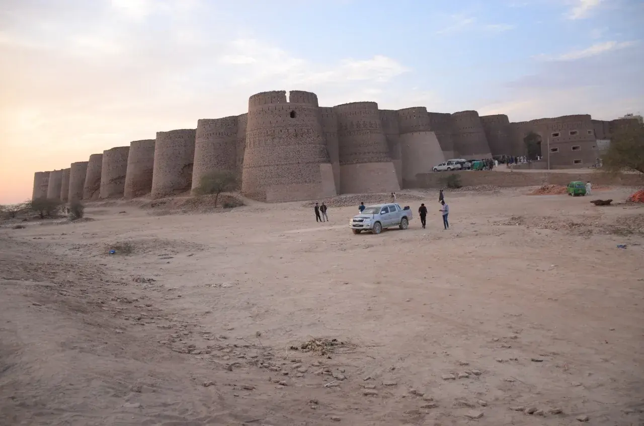 Historic desert fort on a long-distance Pakistan heritage tour