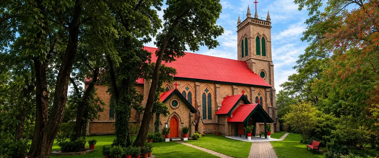 Historic cathedral architecture in Lahore