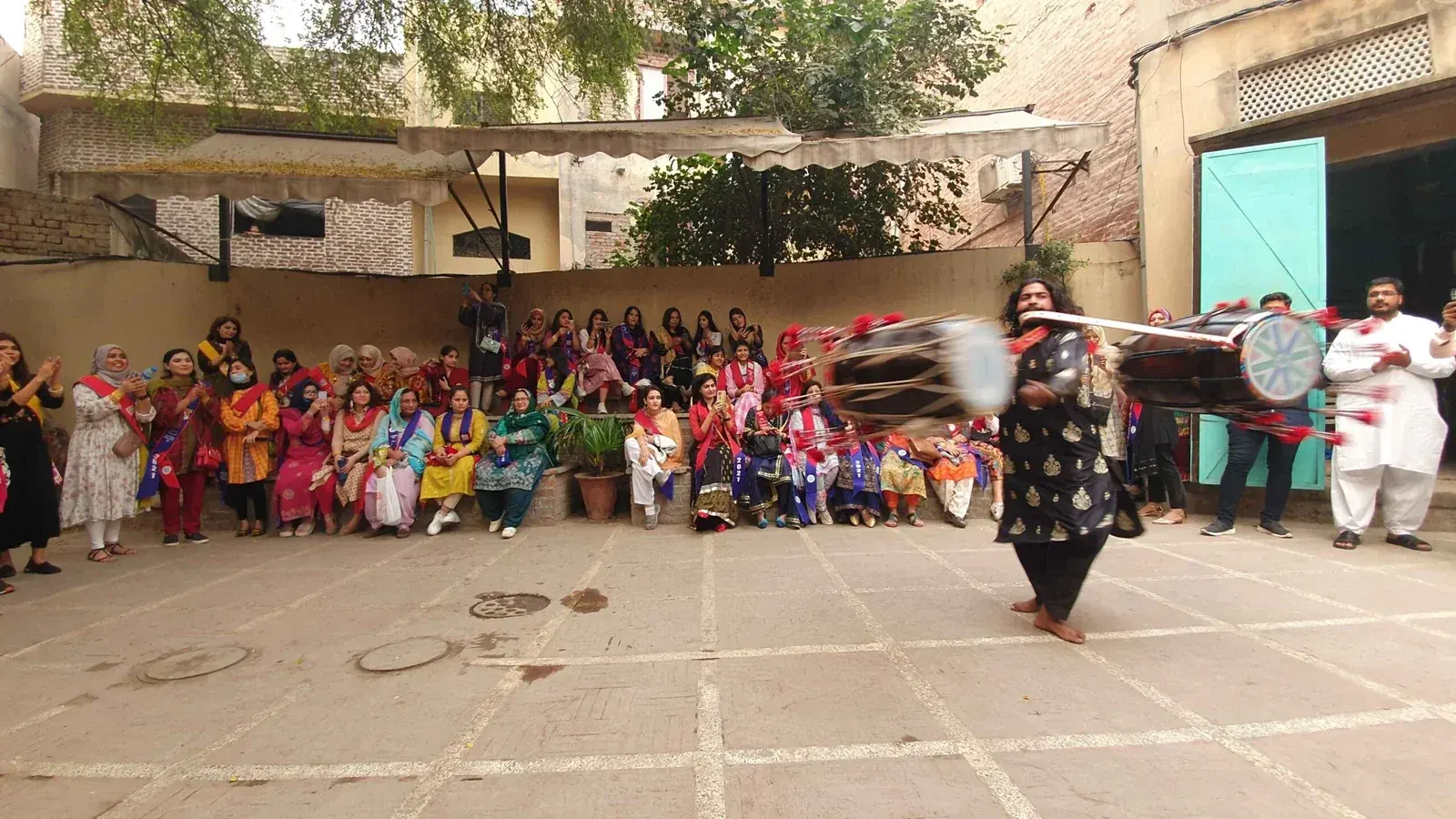 Traditional dhol performance during a Lahore cultural experience